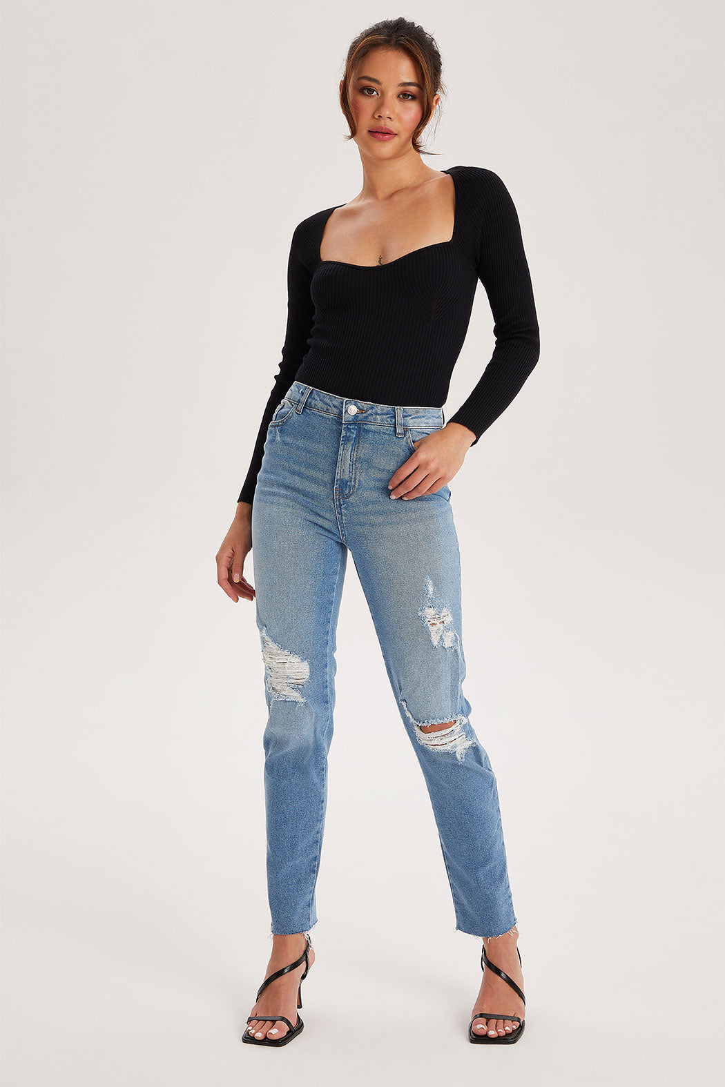 Fox High Rise Slim Ripped Jean