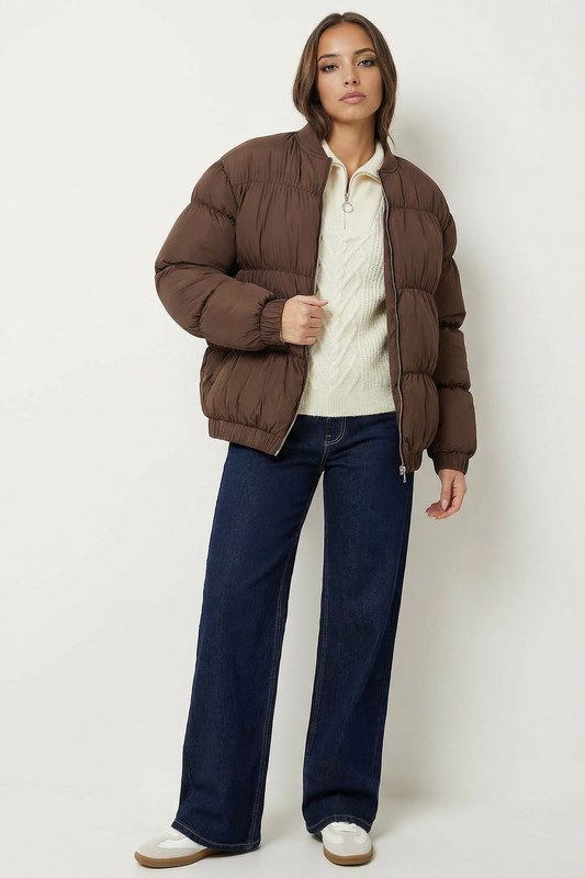 Oversized Gathered Puffball Puffa Coat