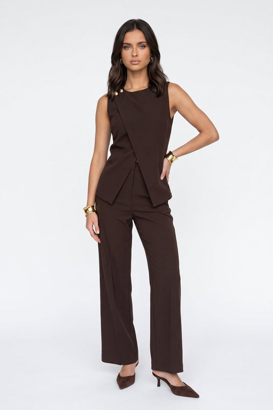 Belted Wide Leg Trousers