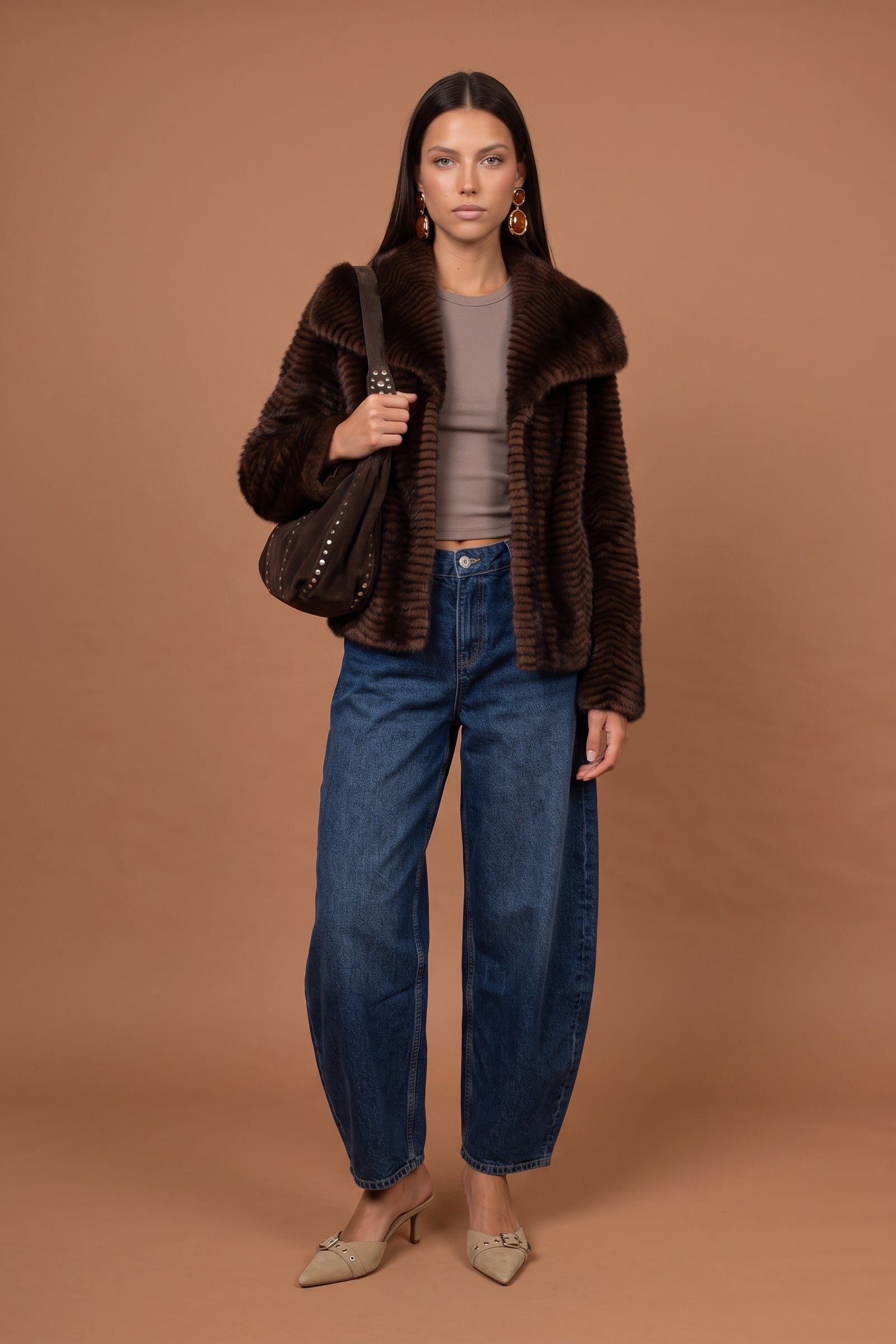 Faux Fur Stripe Jacket