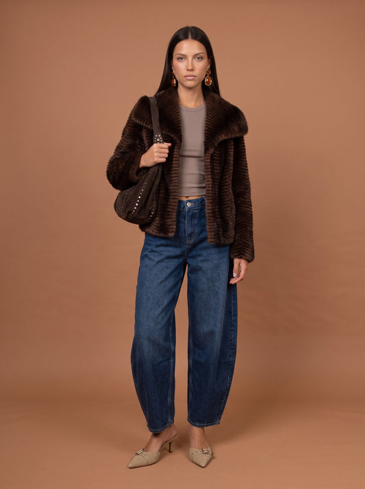 Faux Fur Stripe Jacket