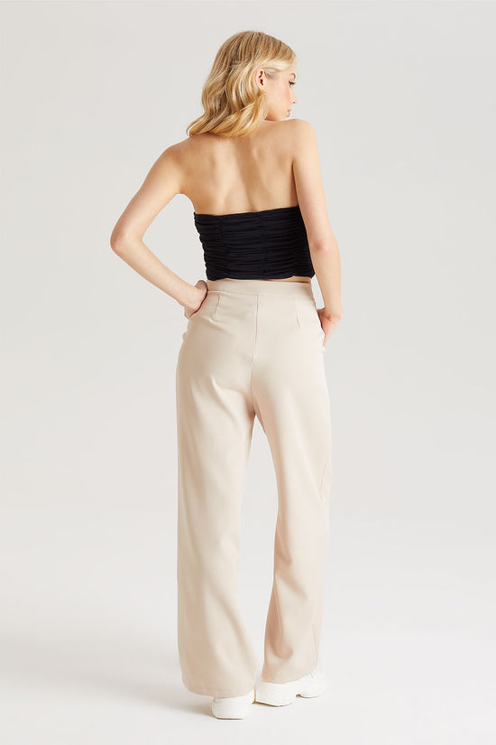 Stone Tailored Wide Leg Trousers – Urban Bliss
