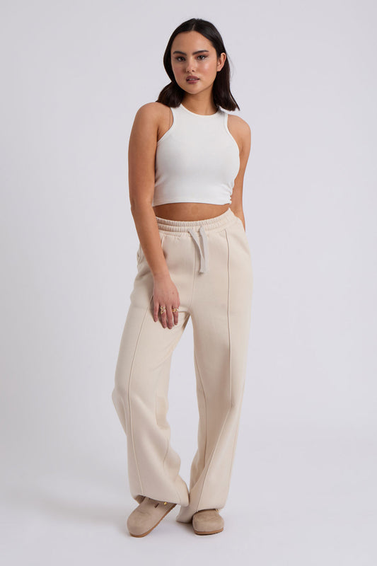Cream Wide Leg Jogger