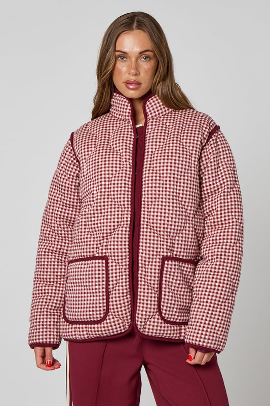 Gingham Quilted Coat