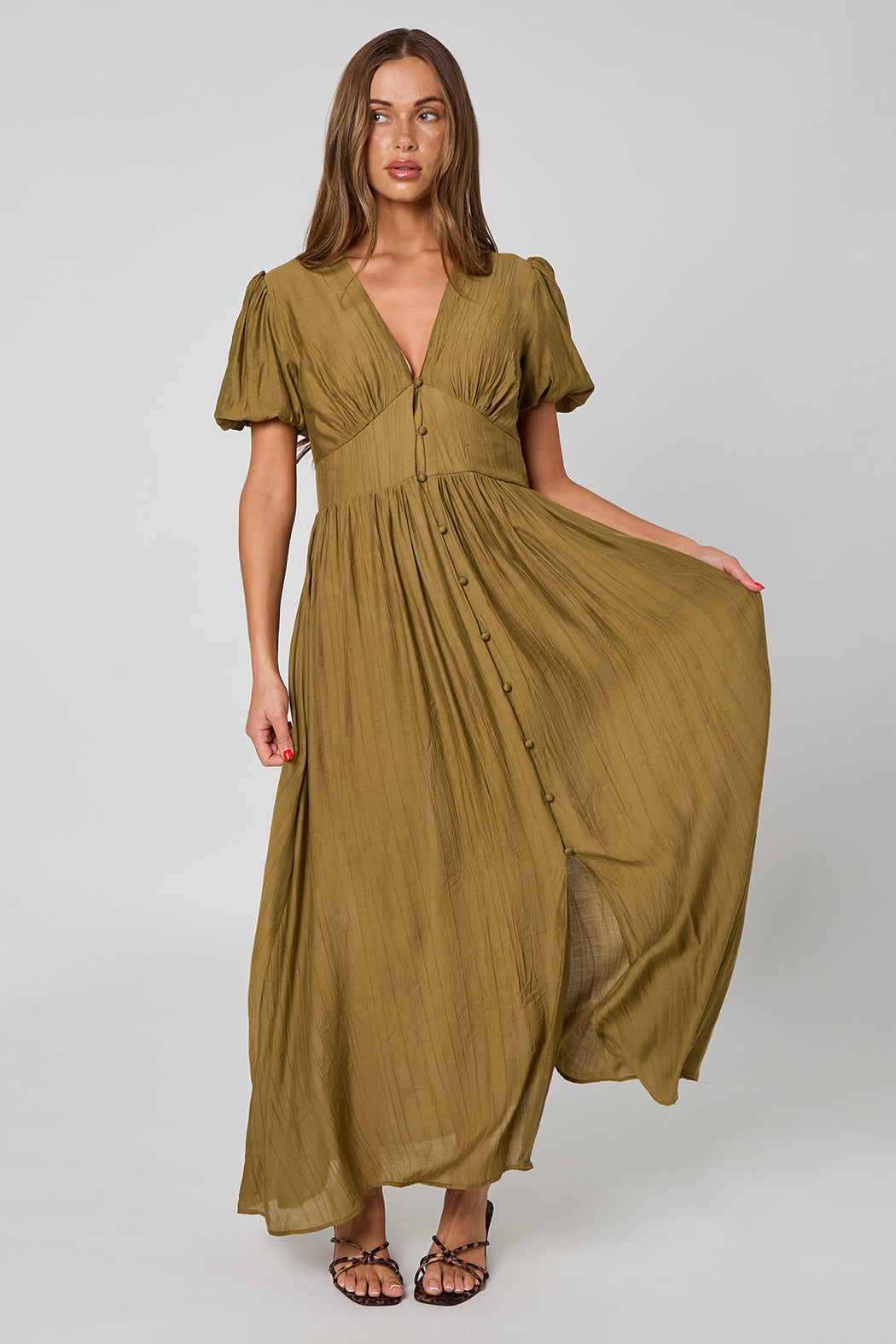Button Front Maxi Dress