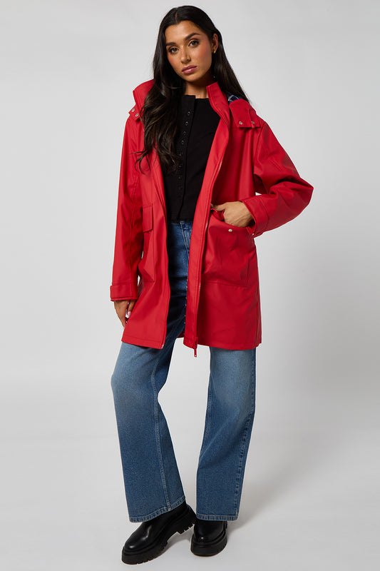 Red Rubberised Raincoat
