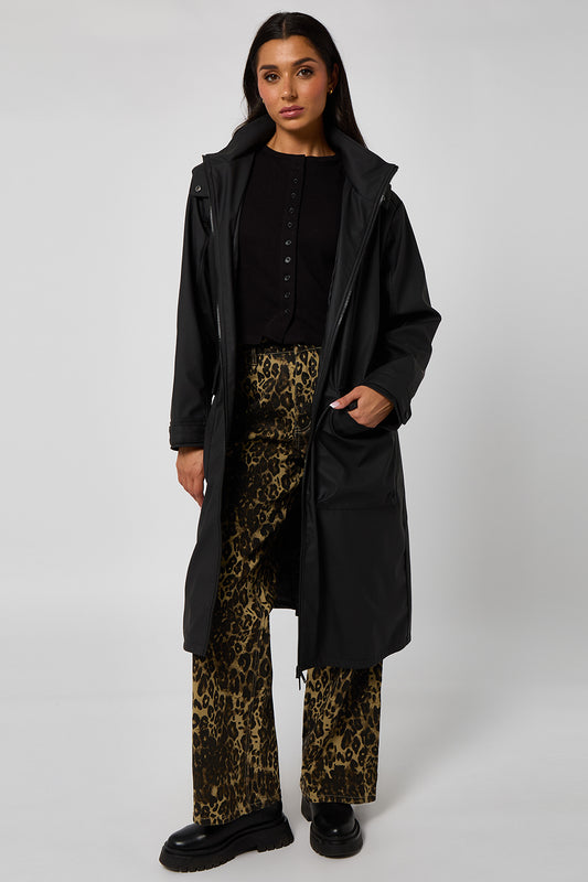 Black Rubberised Raincoat