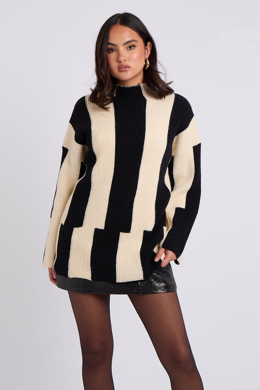 Colour Block Striped Jumper