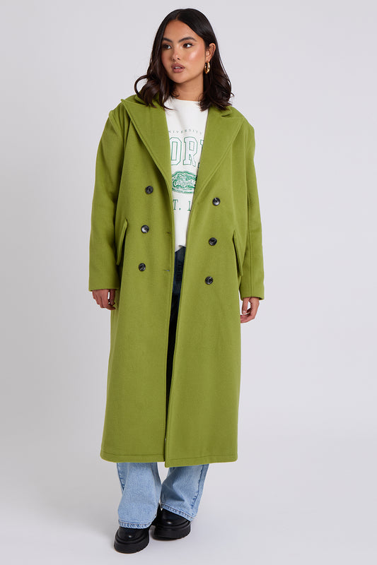 Green Maxi Formal Coat