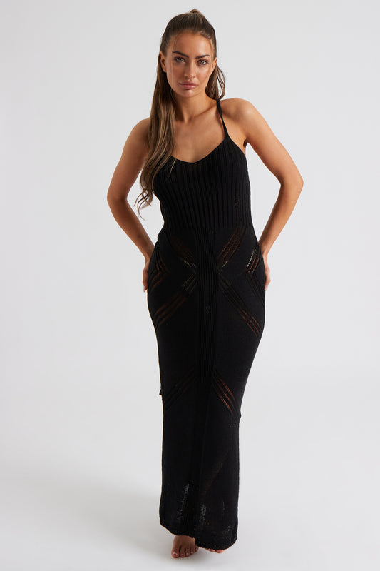 Pointelle Knit Midaxi Dress