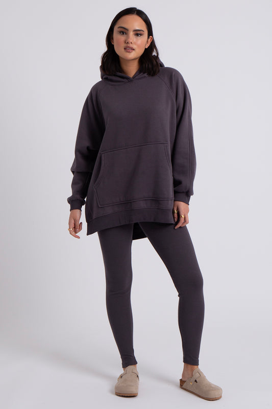 Charcoal Oversized Hoodie and Legging Set