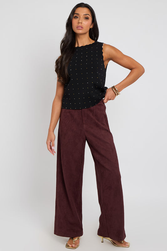 Plum Suede Trousers