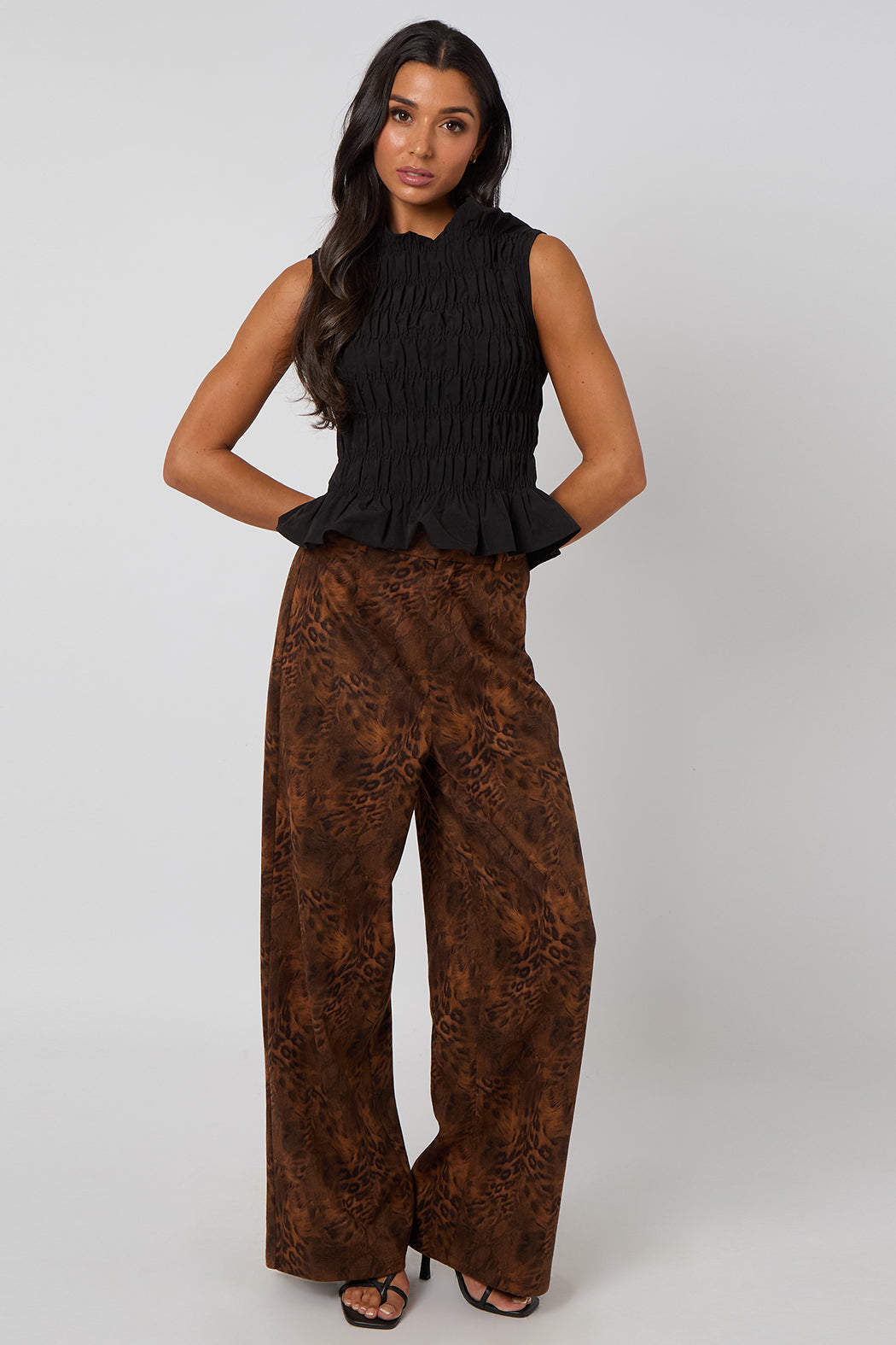 Faux Suede Animal Trousers