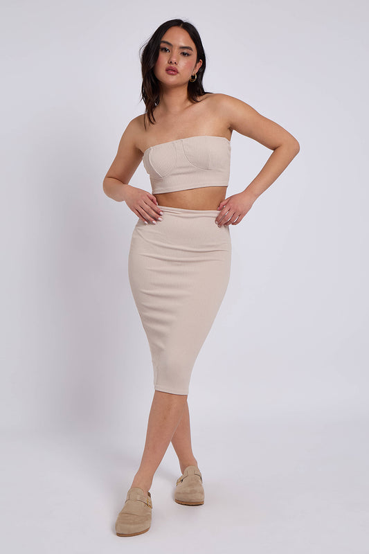 Cable Rib Co-ord Midi Skirt