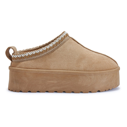 Sand Platform Faux Fur Lined Slipper