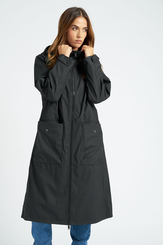 Black Rubberised Raincoat