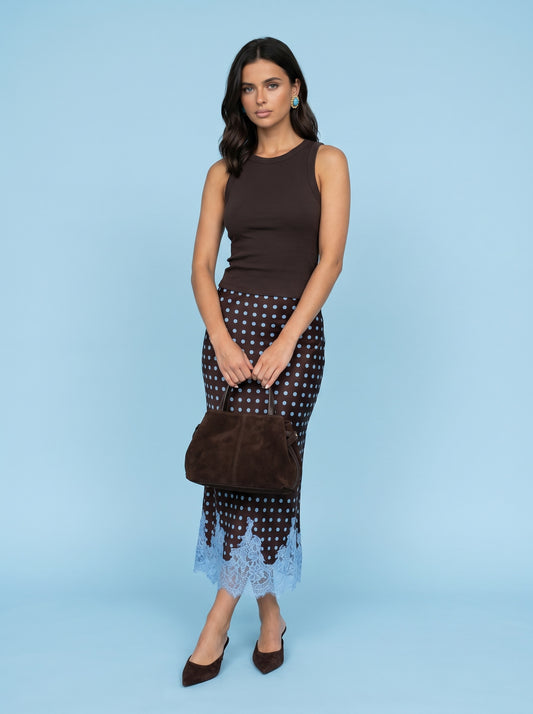 Lace Spot Maxi Skirt