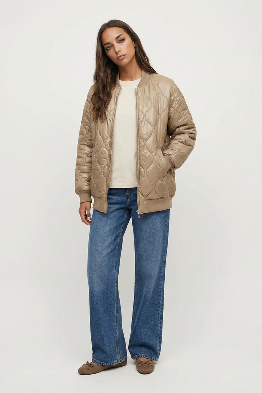 Quilted Longline Bomber