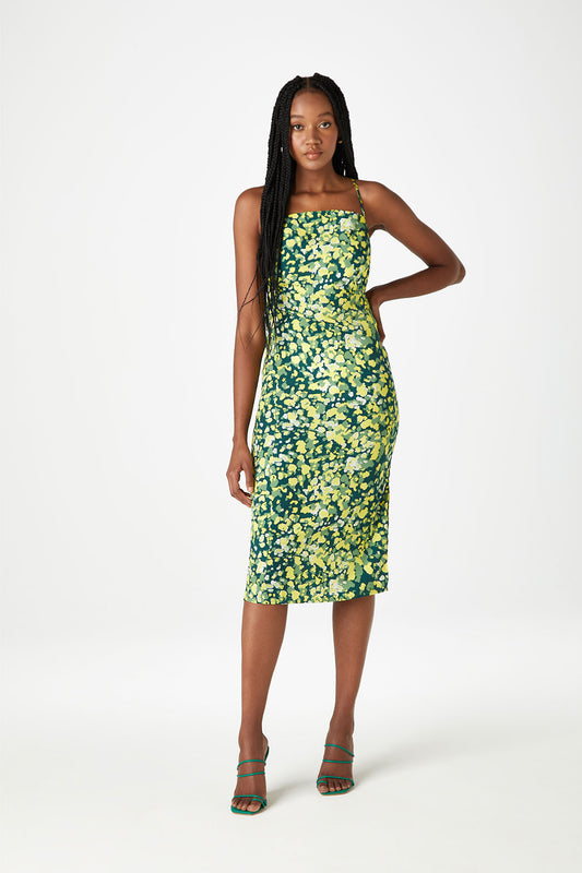 Napa Green Printed Midi Dress