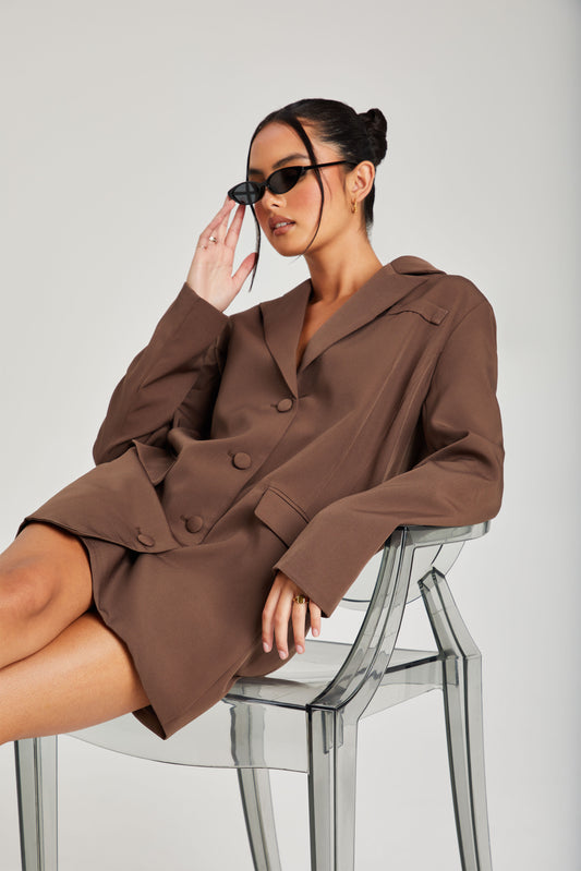 Chocolate Oversized Blazer Dress