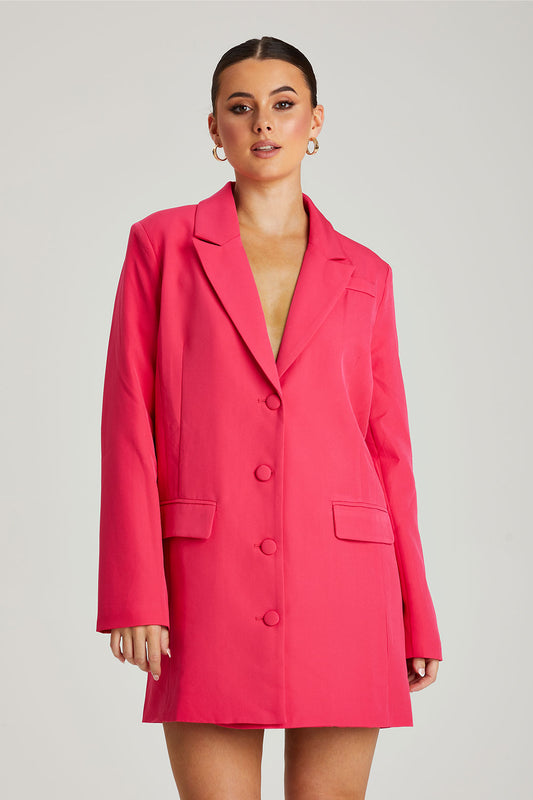 Hot Pink Oversized Blazer Dress