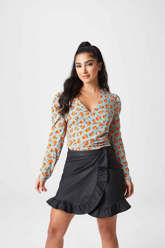 Rebecca Coated Frill Skirt