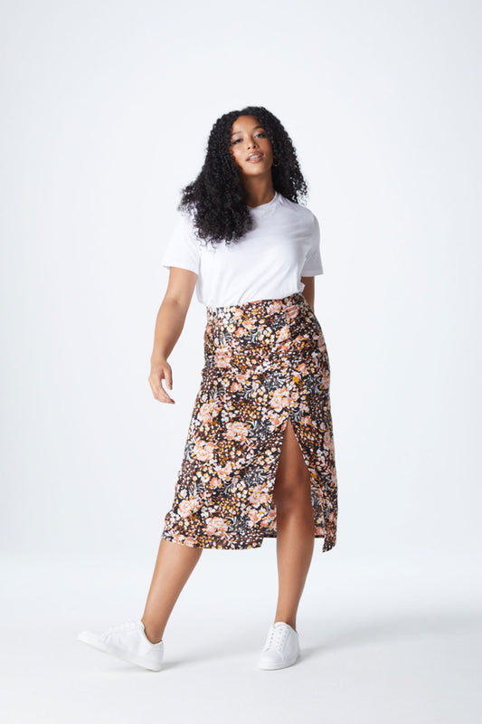 Birch Gathered Detail Midi Skirt
