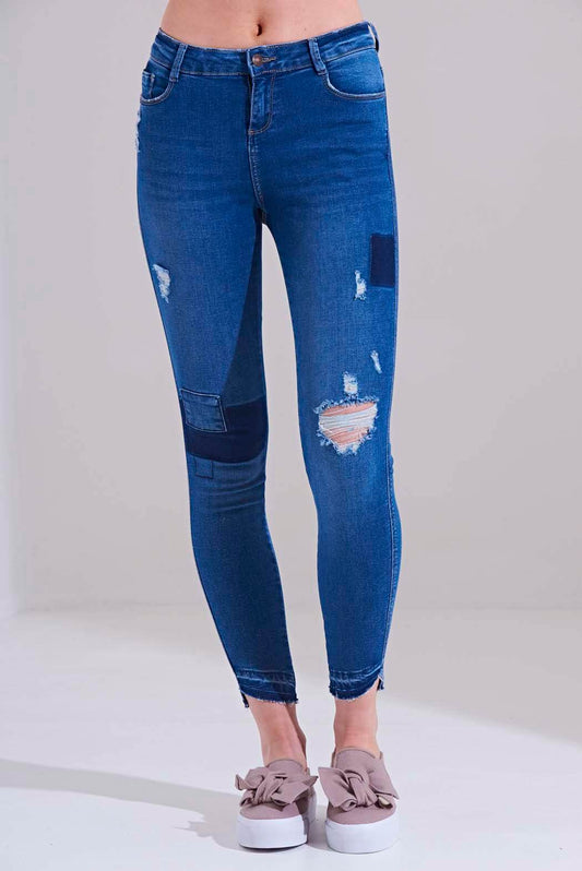 Petra Blue Patch Skinny Jean