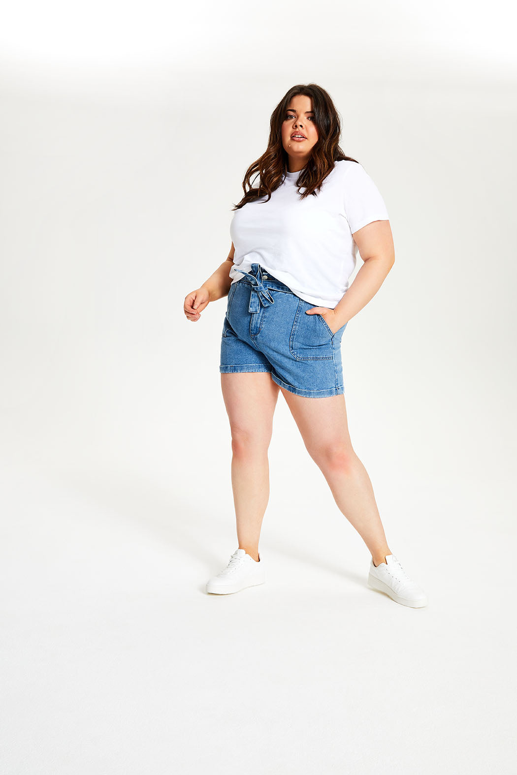 Curve Liv Paperbag Short Mid Wash