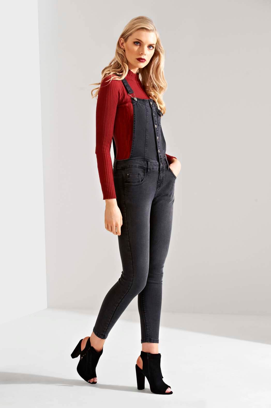 Lilia Washed Skinny Dungaree