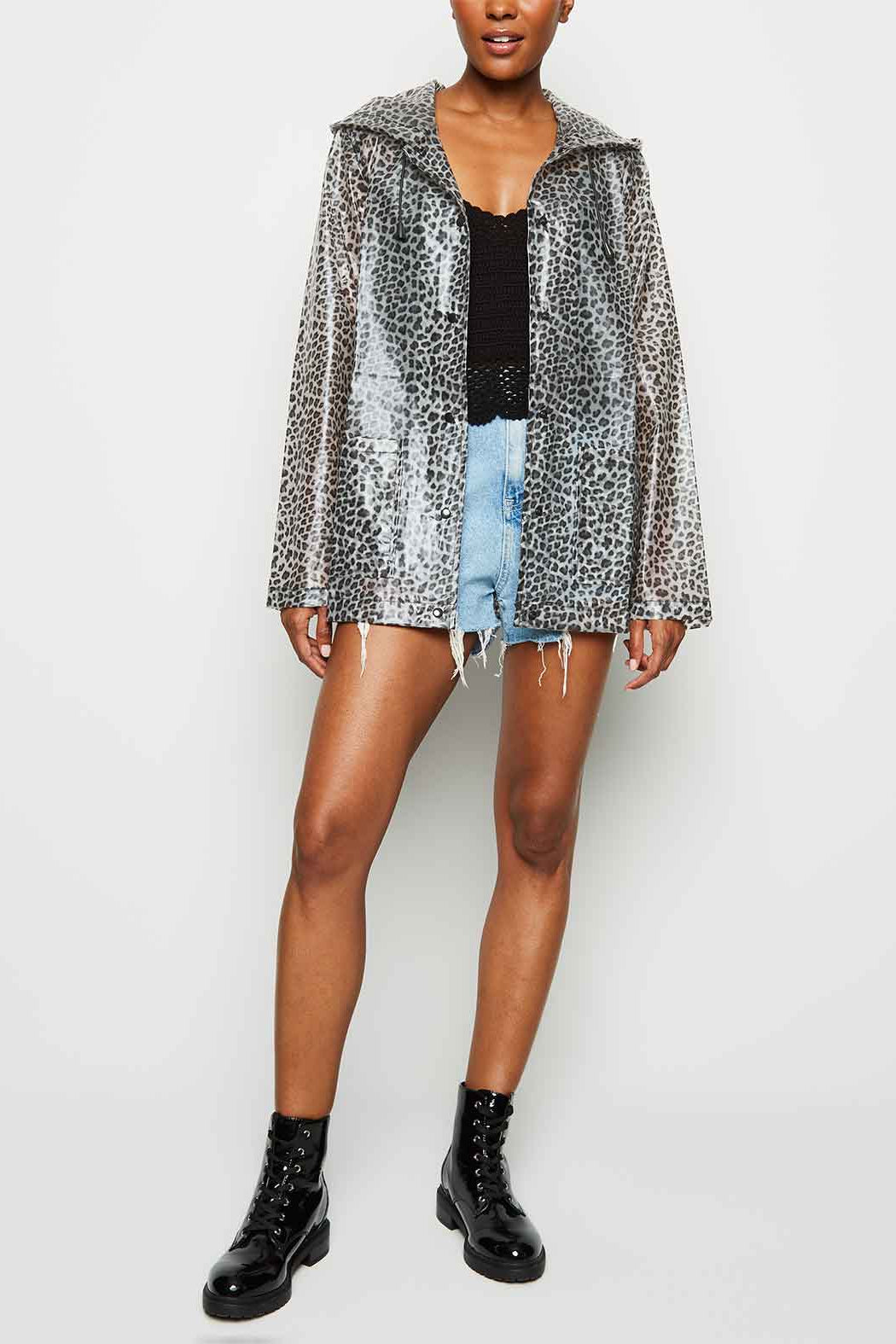 Sky Leopard Rain Mac
