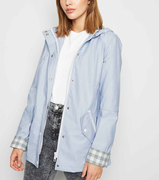 Kimmy Blue Coated Check Lined Mac