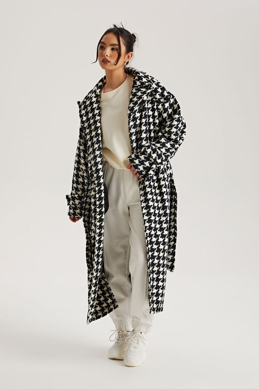 Dogtooth Wrap Coat