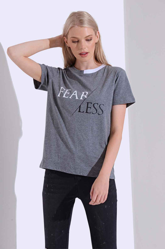 Fearless Grey Logo T-Shirt