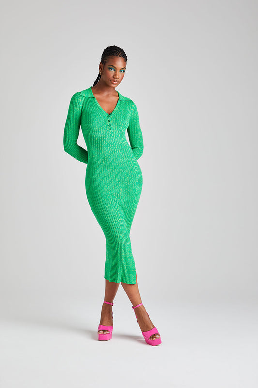 Green Twist Polo Dress
