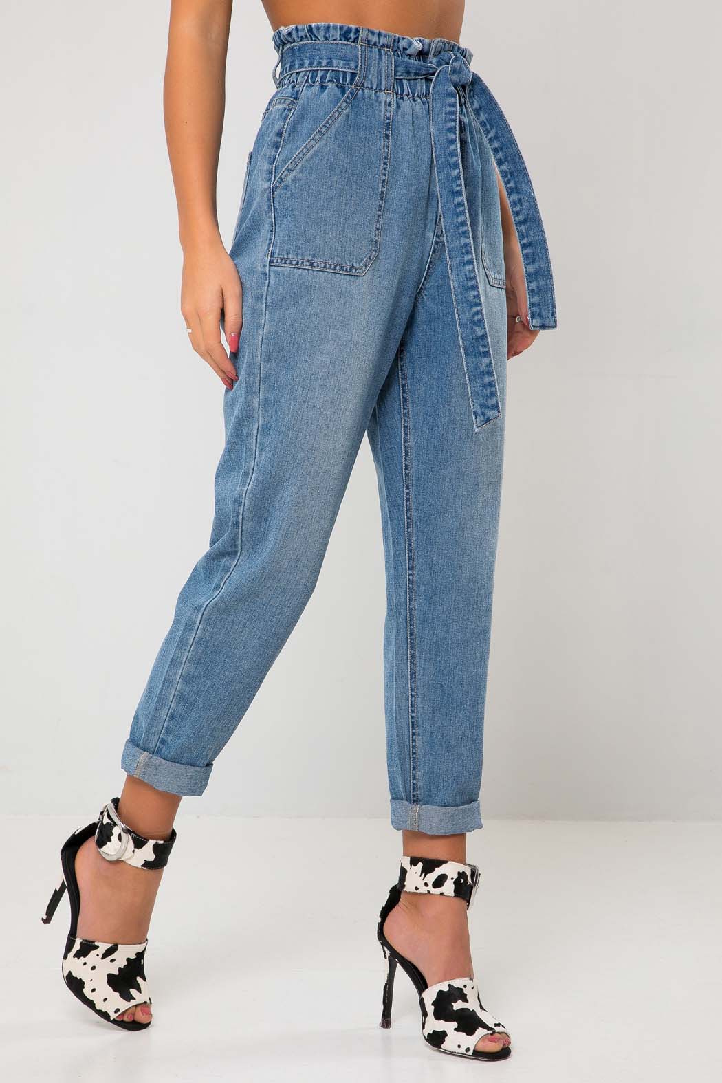 Liv Mid Paperbag High Tie Waist Jean