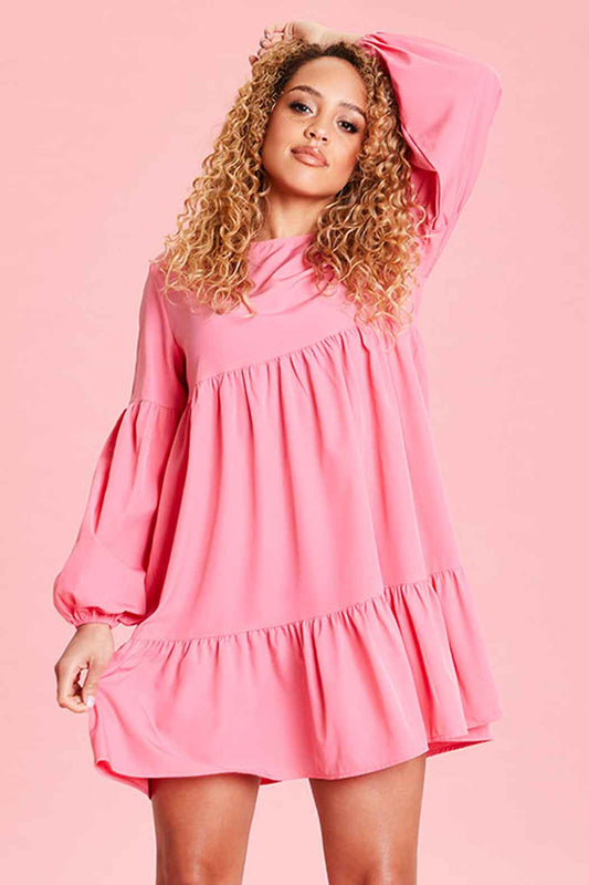 Rhona Pink Trapeze Mini Dress